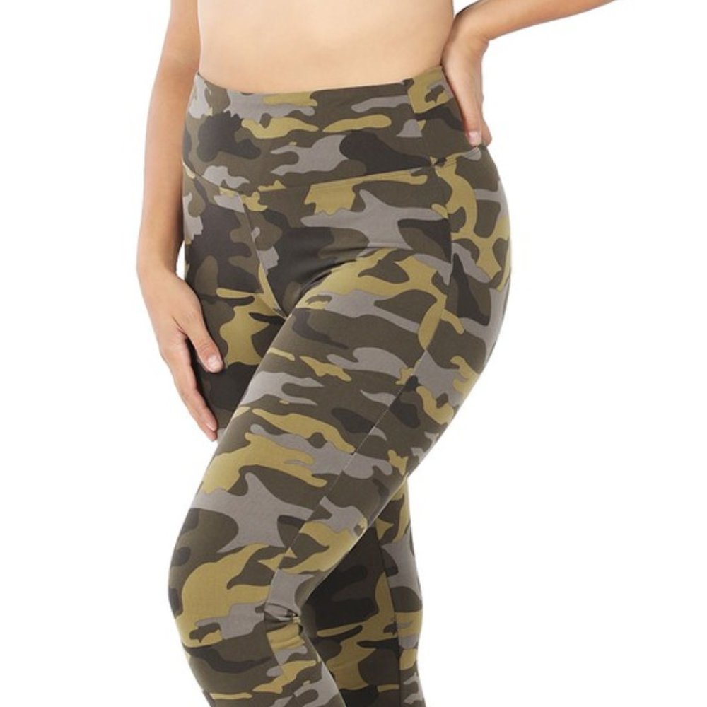 Olive Camo Leggings